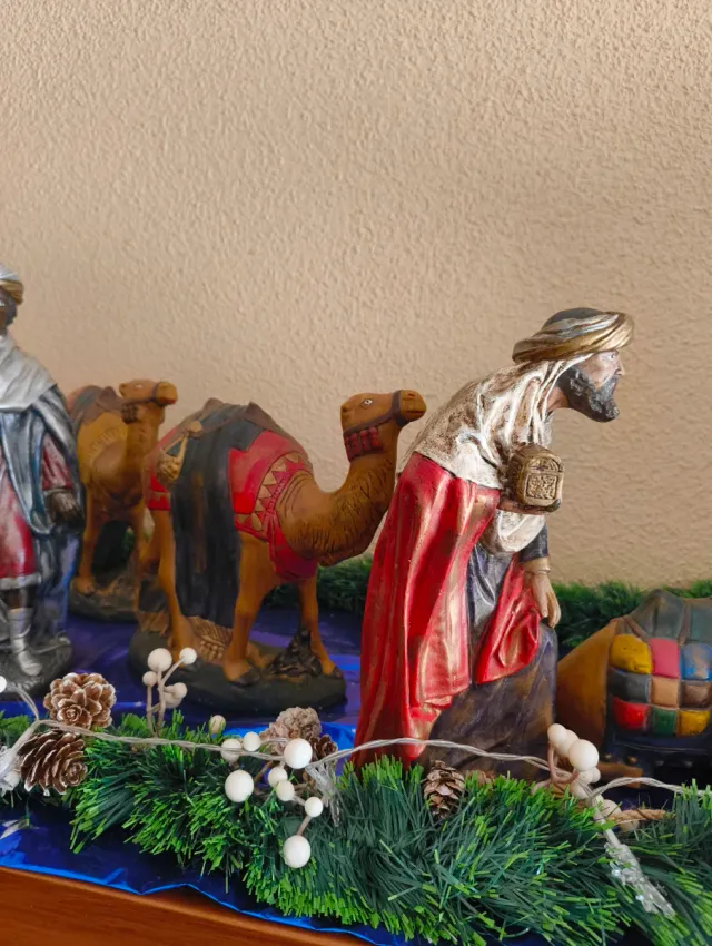 Nacimiento,reyes y camellos,30cm