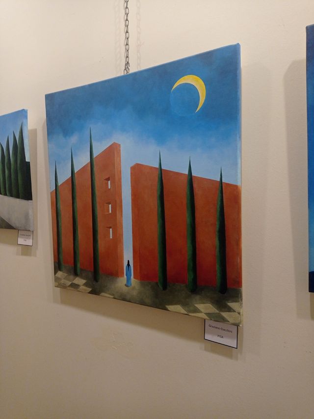 Dipinto metafisico olio su tela