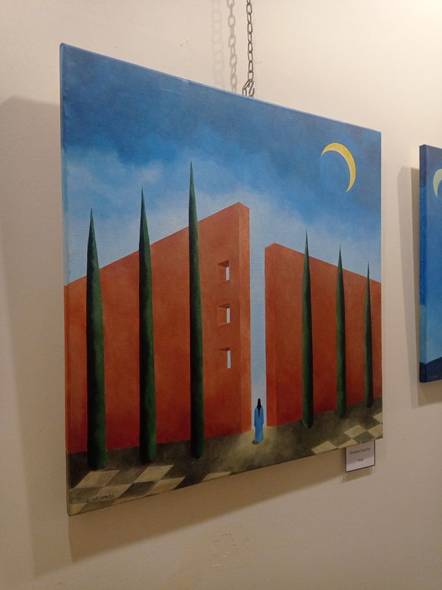 Dipinto metafisico olio su tela