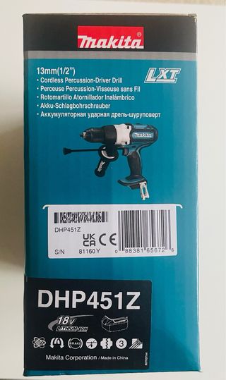 Makita DHP451Z taladro 1700 RPM Negro, Azu