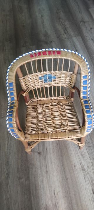 Silla mimbre infantil,niño sin marca 