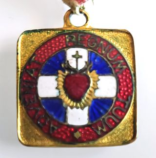 MEDALLA ESMALTADA “VENGA TU REINO” Corazon d Jesus