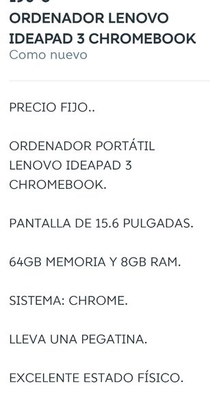 PORTÁTIL LENOVO IDEAPAD 3 CHROMEBOOK 