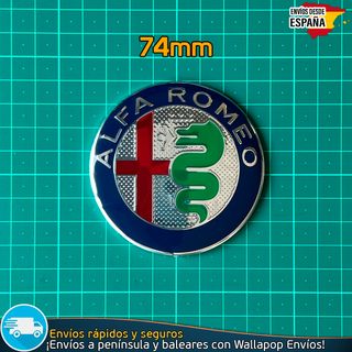 X2 Emblemas Alfa Romeo 74mm Capó y Maletero Nuevo