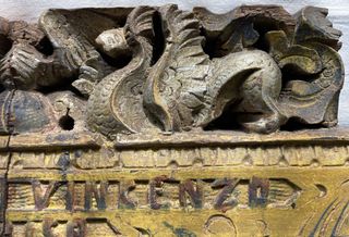 Antico Fregio di un carretto siciliano in legno