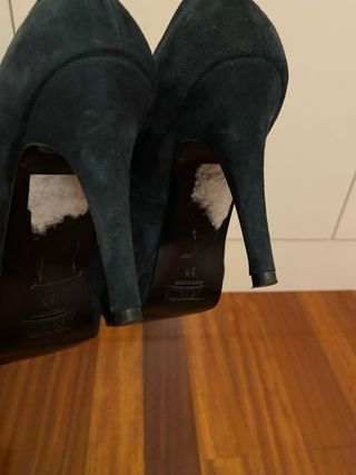 Zapato salón de ante azul marino n°38
