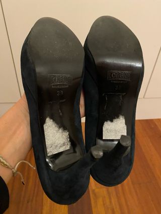 Zapato salón de ante azul marino n°38