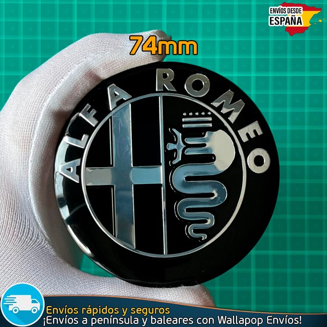 X2 Emblemas Alfa Romeo 74mm Capó y Maletero Nuevo