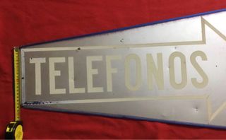 Antiguo cartel aluminio Teléfonos CTNE Telefónica