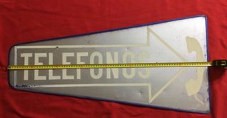 Antiguo cartel aluminio Teléfonos CTNE Telefónica