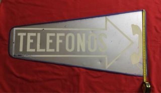 Antiguo cartel aluminio Teléfonos CTNE Telefónica