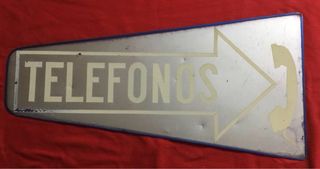 Antiguo cartel aluminio Teléfonos CTNE Telefónica