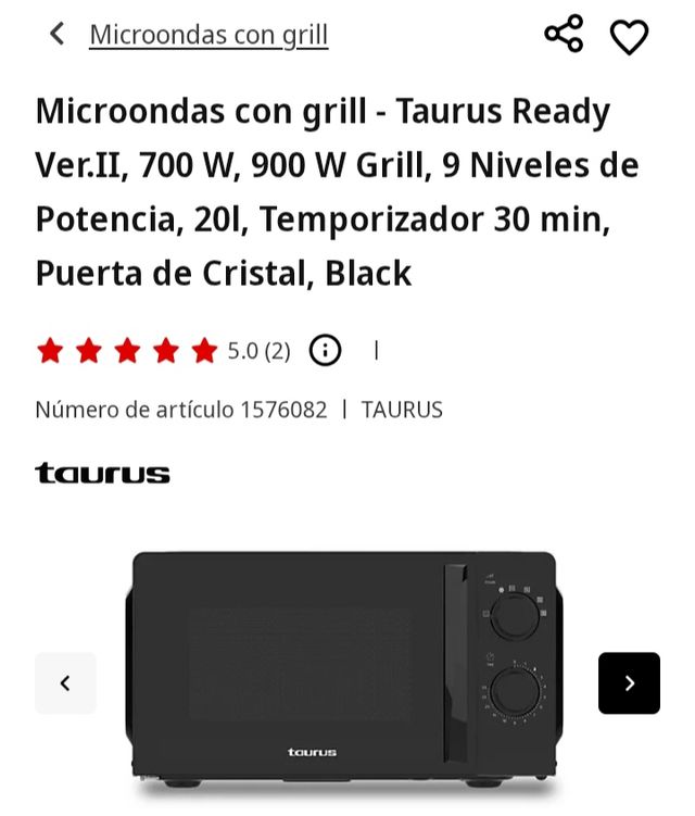 Microonas Taurus negro