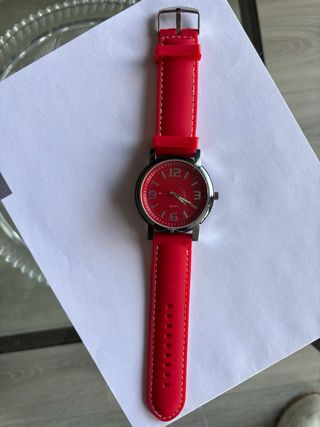Reloj esfera enorme, sport rojo