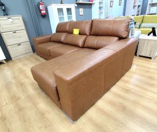 NUEVO SOFA TAPIZADO EN PIEL COLOR MARRON !! OFERTA