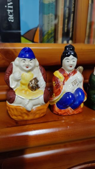 Figuras 7 sabios chinos porcelana