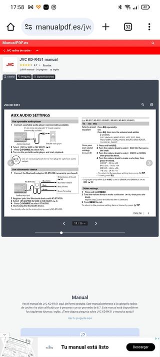 Radio JVC para coche