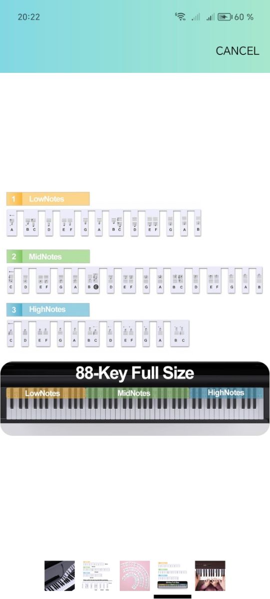Guía de notas para teclado de piano