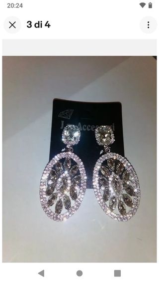 N152 orecchini clip cristalli eleganti