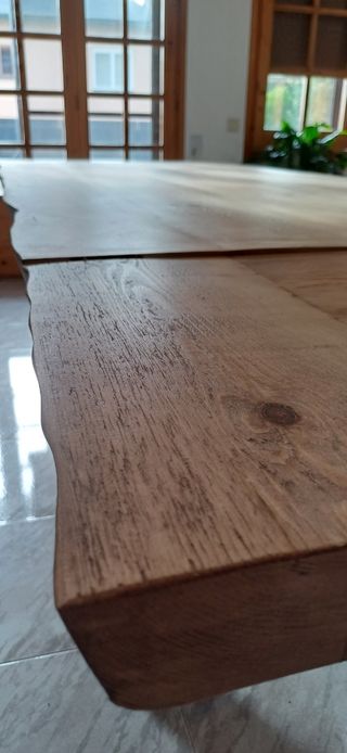 Mesa madera wabi sabi rústica extensible
