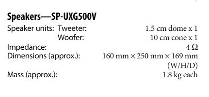 Altavoces Estereo JVC SP-UXG500V