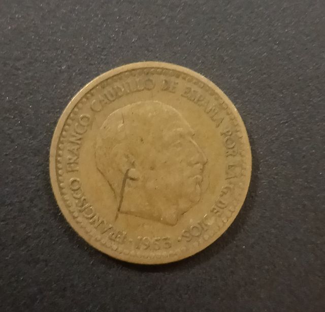 1 peseta del año 1953 Francisco Franco