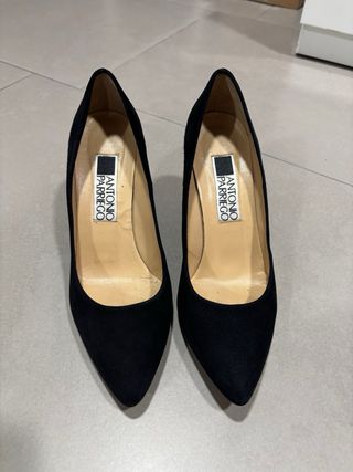 Zapatos negros cuña ante 38