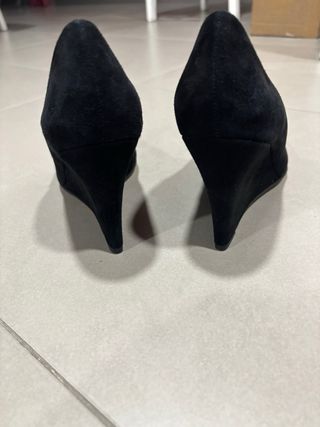 Zapatos negros cuña ante 38