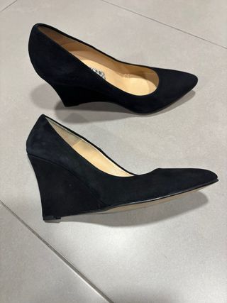 Zapatos negros cuña ante 38