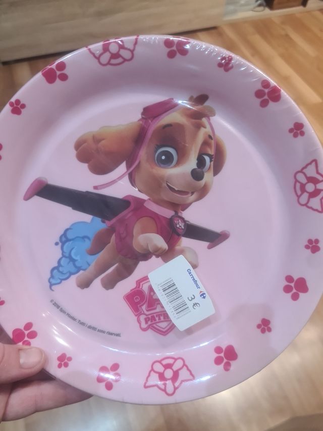Platos y vela paw patrol