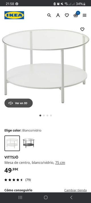 VITTSJÖ Mesa de centro/auxiliar IKEA
