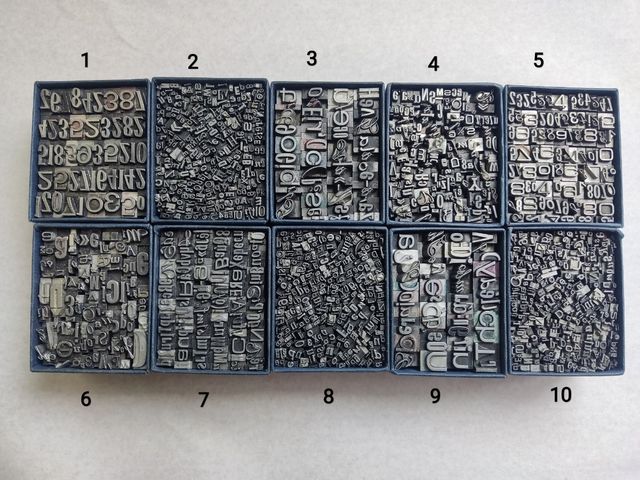 LOTES DE LETRAS Y NÚMEROS DE ANTIGUA IMPRENTA