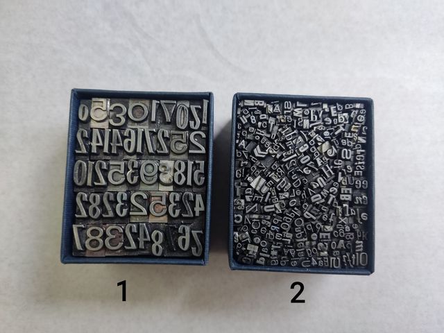 LOTES DE LETRAS Y NÚMEROS DE ANTIGUA IMPRENTA