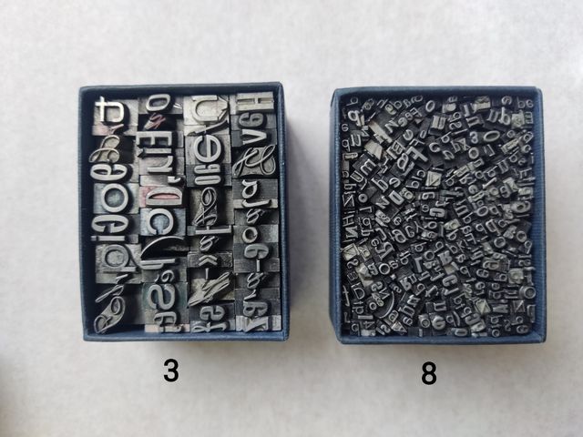 LOTES DE LETRAS Y NÚMEROS DE ANTIGUA IMPRENTA