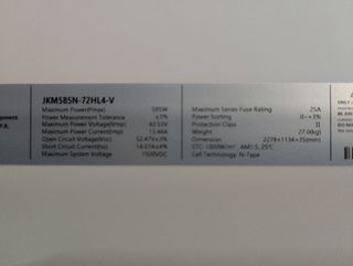 PALET JINKO TIGER NEO 585W