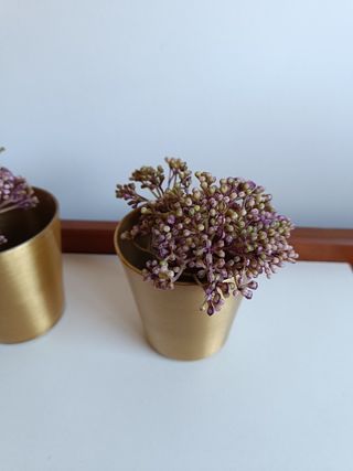 Set di vasi da fiori dorati