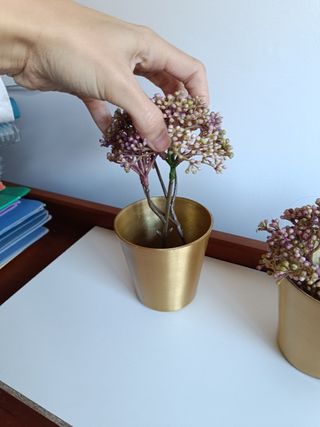 Set di vasi da fiori dorati