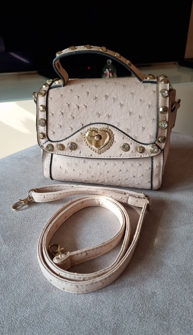 Borsa bauletto similpelle rosa cipria