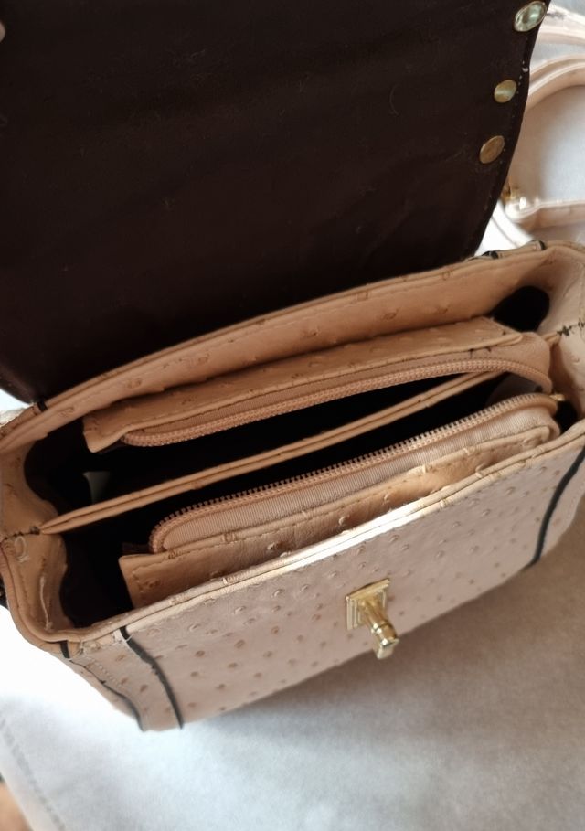 Borsa bauletto similpelle rosa cipria