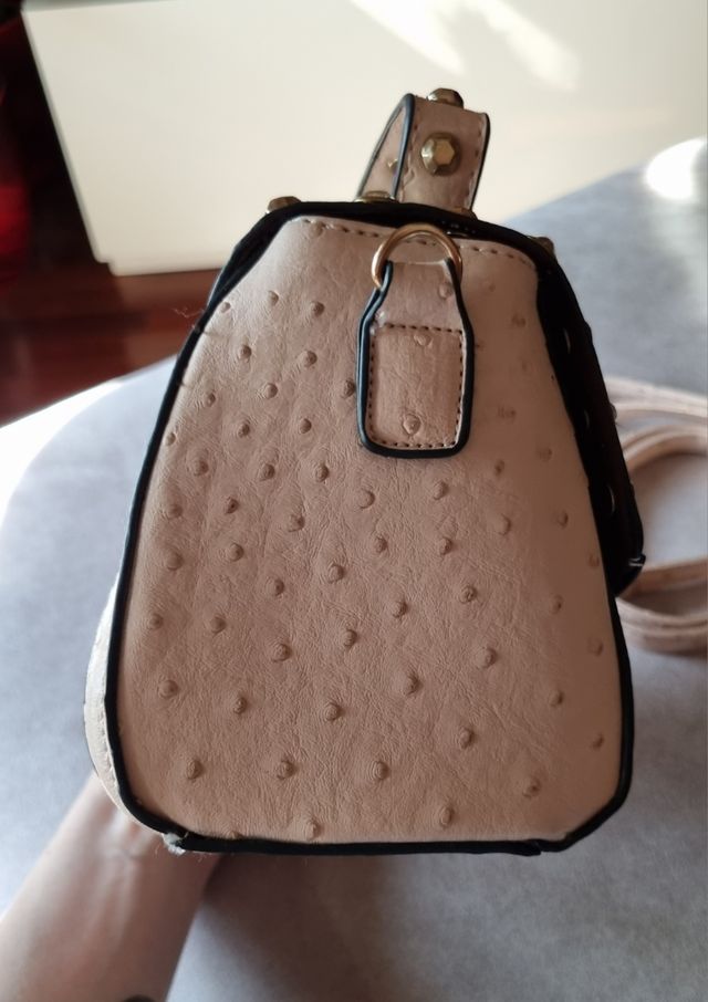 Borsa bauletto similpelle rosa cipria