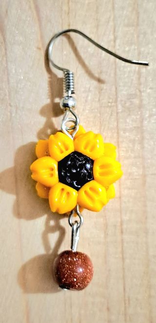 Orecchini con girasoli in fimo