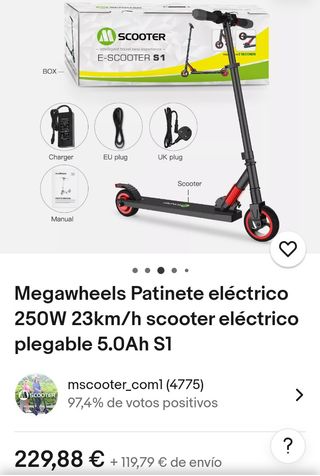Patinete eléctrico E-SCOOTER S1