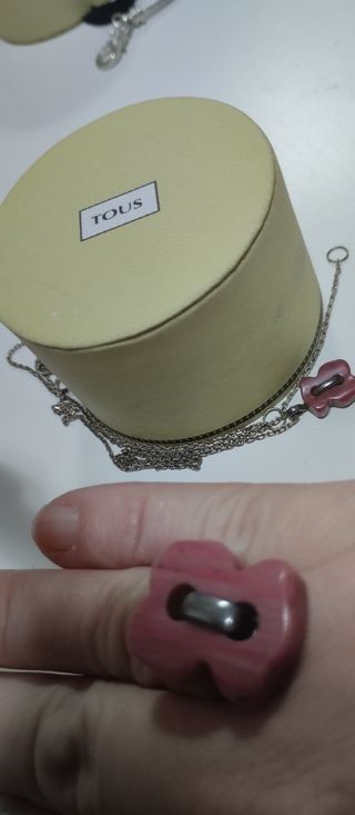 Anillo  y gargantilla  Tous Rosa 🩷 🐻