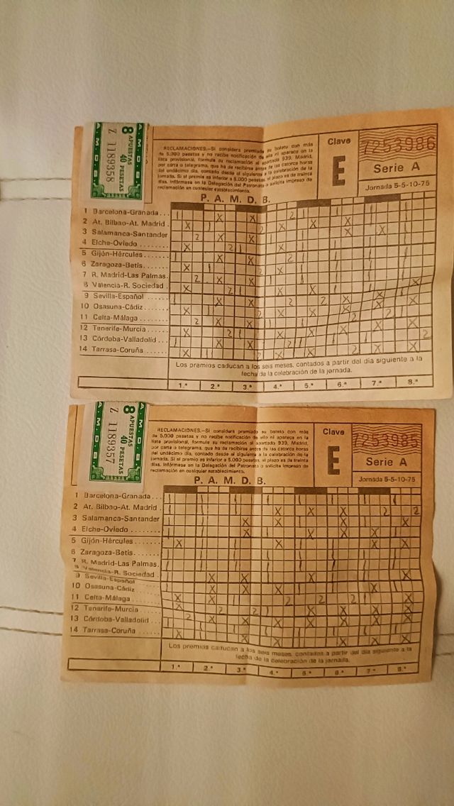 Quinielas coleccionista