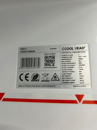 NEVERA VERTICAL INOX - COOL HEAD