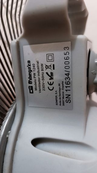 ventilador circulador de aire orbegozo.