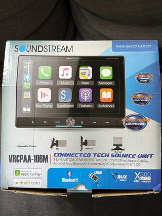Carplay 10,6” 2-din pantalla abustable LCD