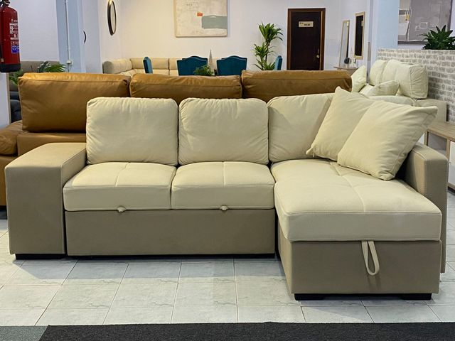 Sofá cama chaise longue con arcón NUEVO!