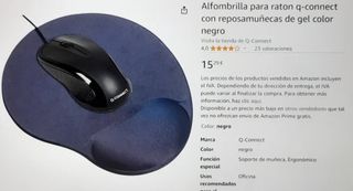 Alfombrilla Q-CONNECT con gel para ratón.