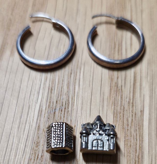 LOTE 6 Pares Pendientes Plata 2 CHARMS